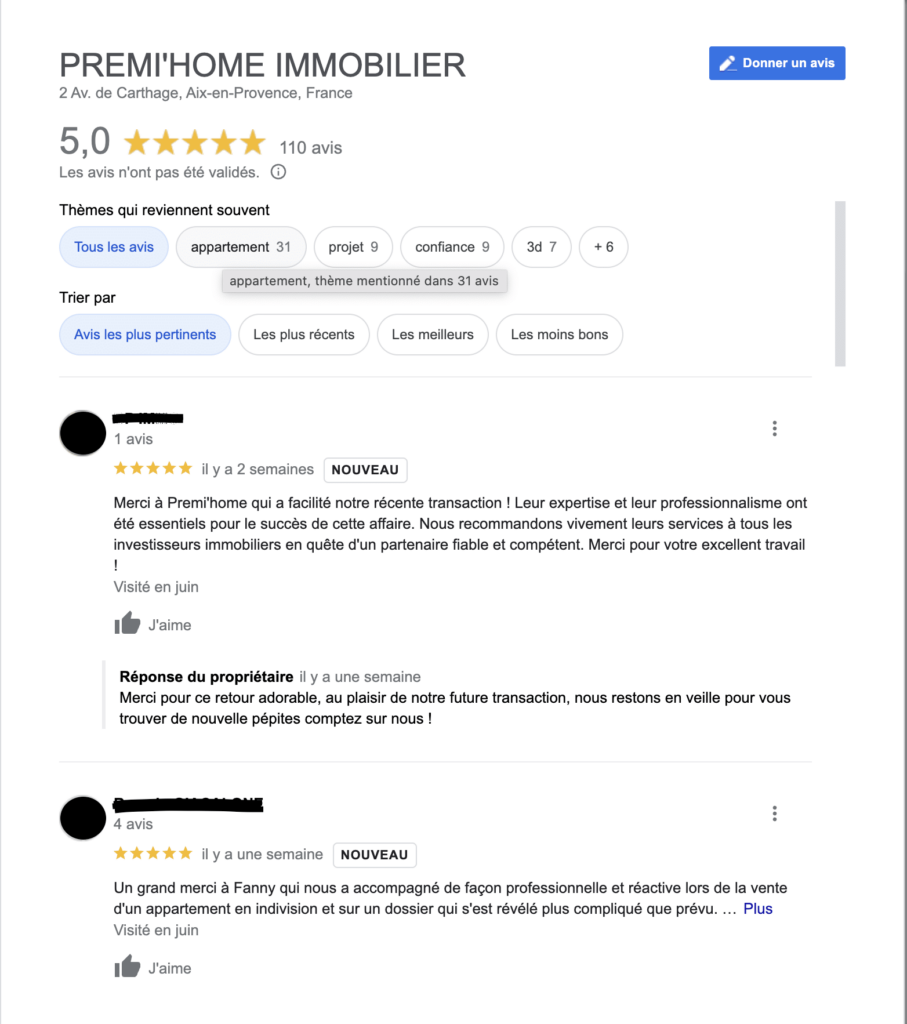 google my business pour choisir une agence immobilière
